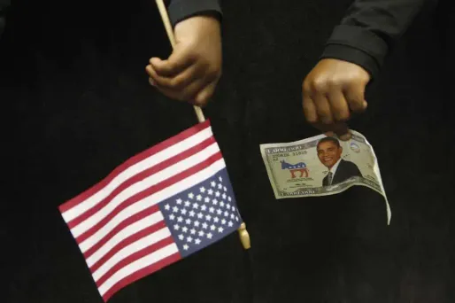 Un soutien d'Obama lors de la campagne de 2008.