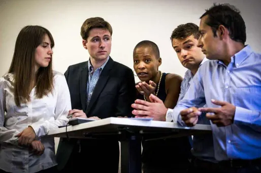 Cécilia Durieu, Xavier Fournier, Nathalie Fanfant, Florian Silnicki, Sébastien Chenu (de g. à d.) font partie des 11 fondateurs de La Nouvelle Donne.