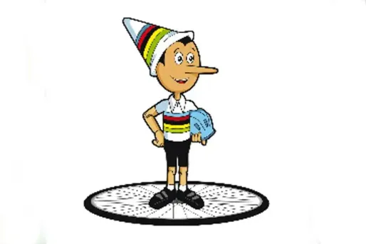Pinocchio, mascotte des Mondiaux de cyclisme