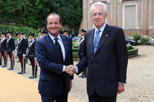 François Hollande s'est rendu à Rome mardi pour rencontrer Mario Monti.