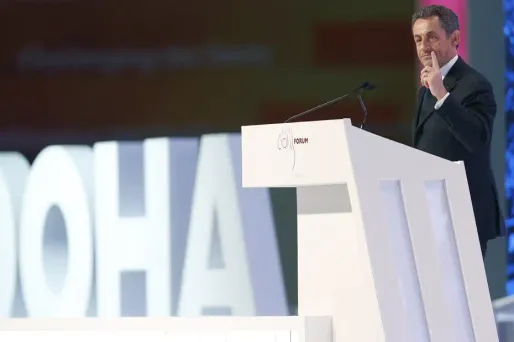 Nicolas Sarkozy s'est exprimé pendant une vingtaine de minutes, mardi, lors des Doha Goals.