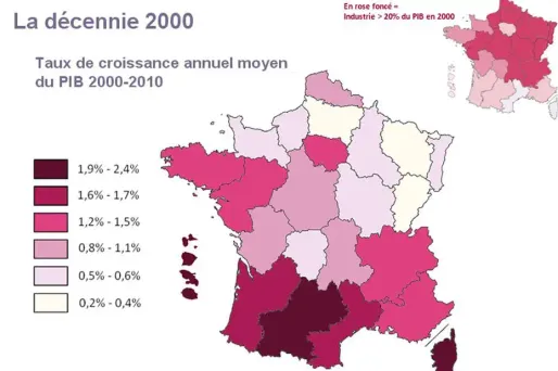 Les régions inégales face à la croissance