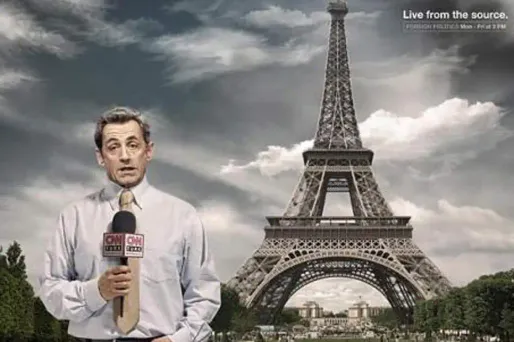 Sarkozy dans une pub de CNN