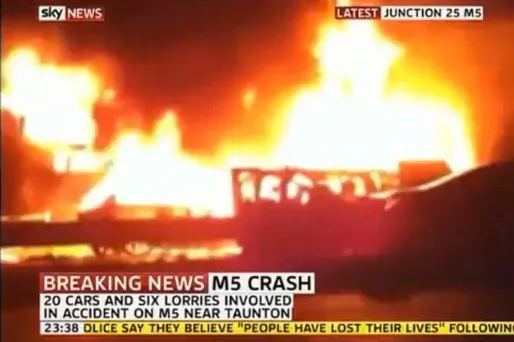 Terrible carambolage en Angleterre