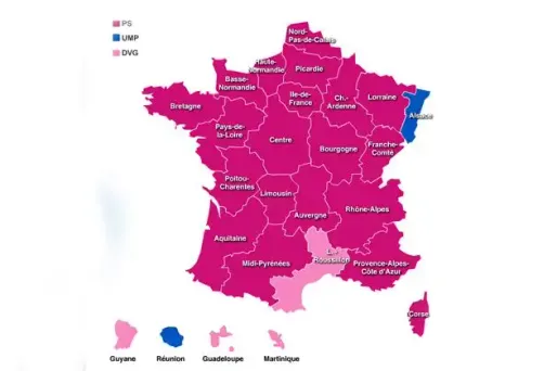 La carte de France des régionales