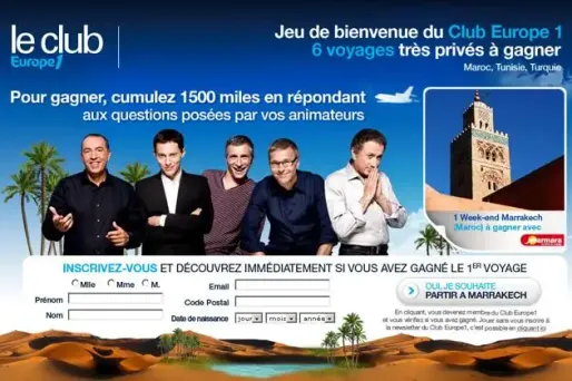 Grand jeu de bienvenue au Club Europe1