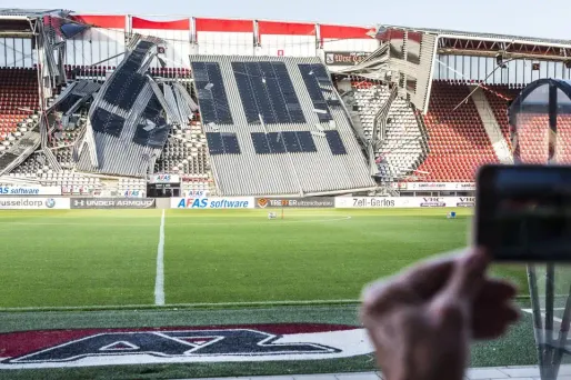stade, foot, pays-bas, effondrement