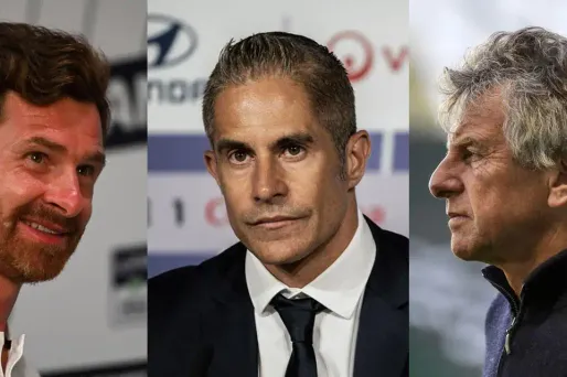 De gauche à droite : André Villas-Boas (OM), Sylvinho (OL) et Christian Gourcuff (FC Nantes).