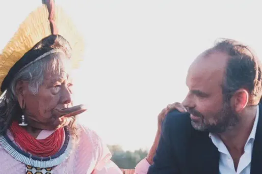 Le chef Raoni, figure de la défense de la forêt amazonienne, a été samedi l'invité surprise du campus de rentrée de La République en marche.