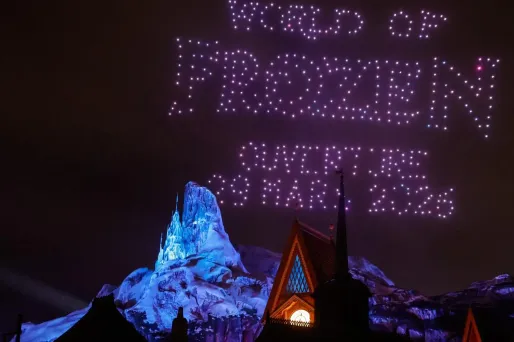 Le Monde de la Reine des Neiges s’articule autour d'Adventure Bay, qui servira de scène à un spectacle nocturne spectaculaire.