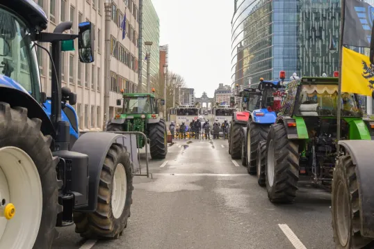 Les agriculteurs font entendre leur colère devant le Parlement européen