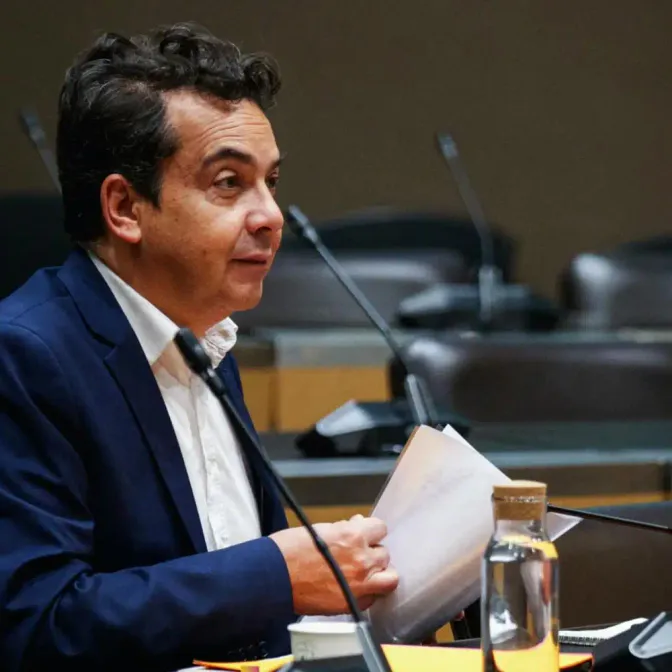 Patrick Cohen, lors de son audition pendant la commission d’enquête sur l’audiovisuel public, le 18 décembre 2025.